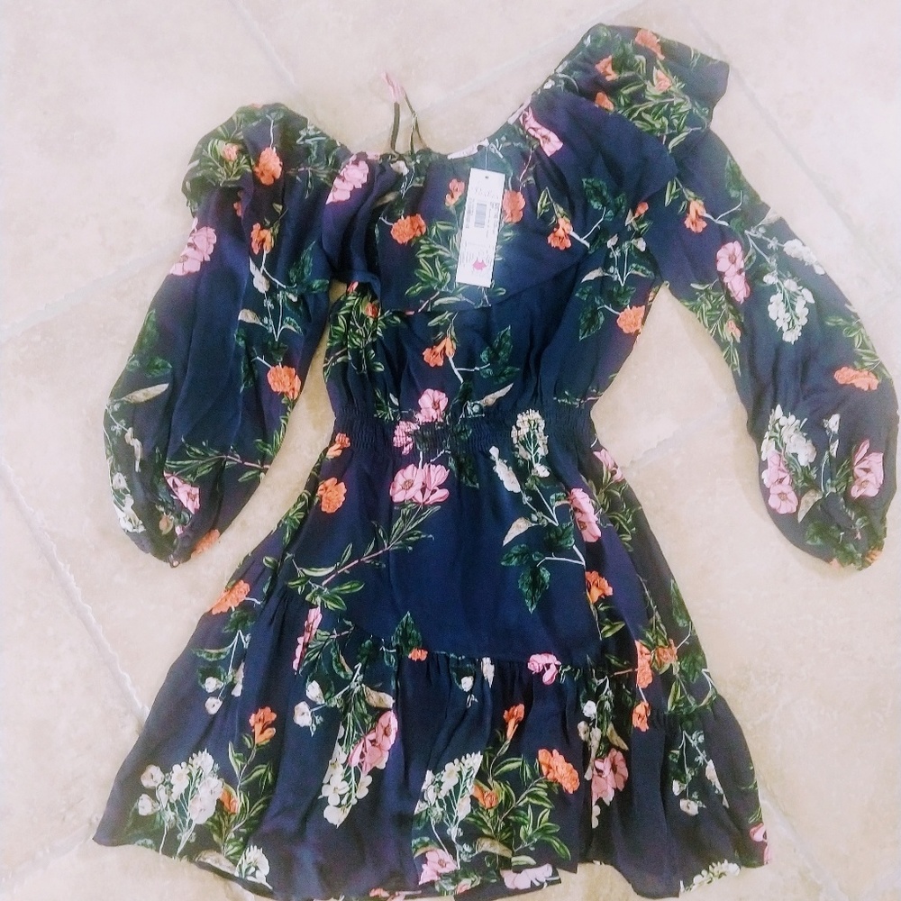 PARKER Clarisse floral ruffle one shoulder dress - Picture 4 of 5